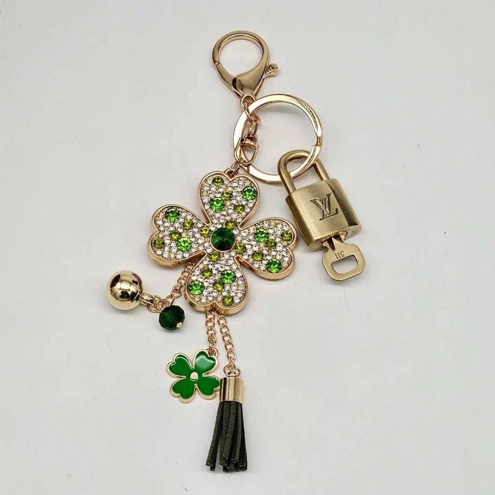 Authentic Louis Vuitton LV Gold Padlock & Key 🔒 Unbranded Flower Bag Charm